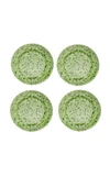 Este Ceramiche Set-of-four Ceramic Dinner Plates In Green,white