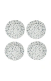 Este Ceramiche Set-of-four Ceramic Dessert Plates In Grey,white