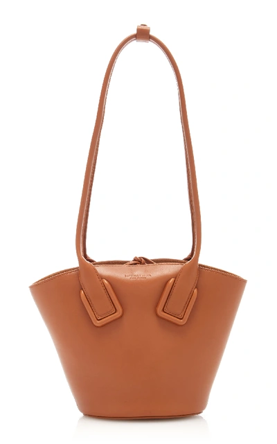 Bottega Veneta Basket Ruched-handle Mini Leather Tote Bag In Brown