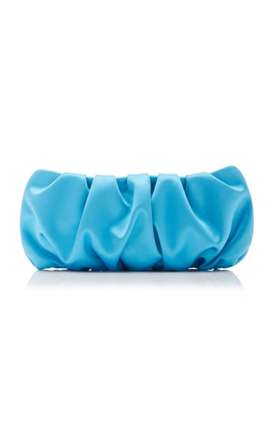 Staud Bean Convertible Silk Shoulder Bag In Blue