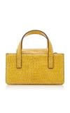 MARGE SHERWOOD MINI SQUARE CROC-EMBOSSED LEATHER TOP-HANDLE BAG,769470