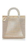 Rosantica Teodora Crystal-embellished Brass Mini Top Handle Bag In Gold