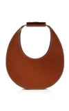 Staud Mini Moon Leather Hobo Bag In Brown