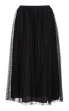 Red Valentino Redvalentino Dotted Tulle Midi Skirt In Black