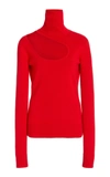 MONSE KIDNEY BEAN WOOL CUTOUT TURTLENECK SWEATER,815952