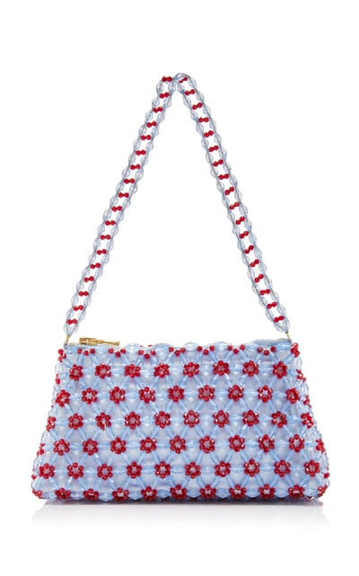 Shrimps Dawson Floral-beaded Handle Bag In Blue