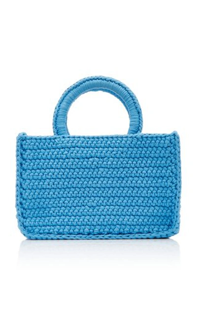 Mizele Muze Braided Cotton Top-handle Bag In Blue