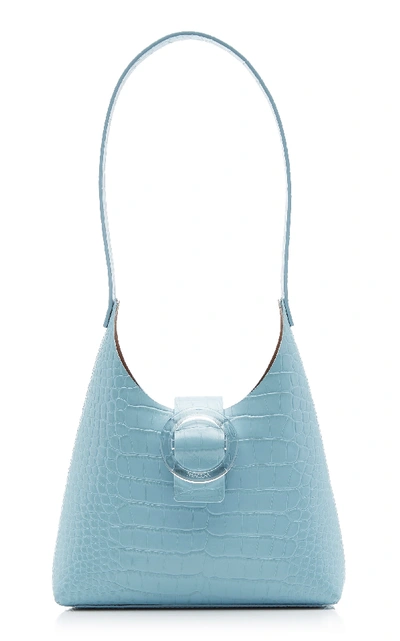 Imago-a Lucite Satin Mini Shoulder Bag In Blue