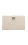 Medea Lay Low Leather Clutch In Ivory