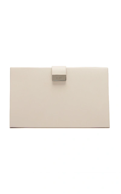 Medea Lay Low Leather Clutch In Ivory