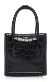 MARGE SHERWOOD BOSTON S CROC-EFFECT LEATHER TOP HANDLE BAG,809857