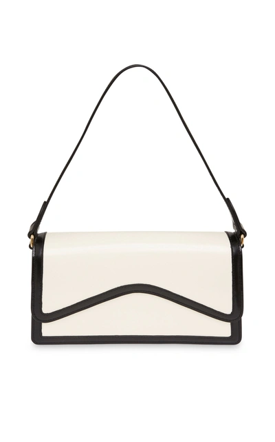 Rylan Baguette Two-tone Leather Shoulder Bag In Black/white
