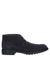 Tod's Lace-up Desert Boots In Dark Blue