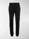 MOSCHINO SAFETY PIN EMBELLISHED SLIM-FIT TRACK PANTS,15595880