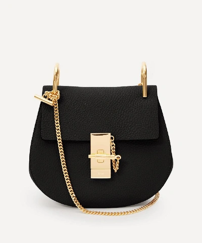Chloé Drew Leather Shoulder Bag In Black