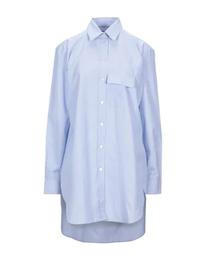 Burberry Solid Color Shirts & Blouses In Sky Blue