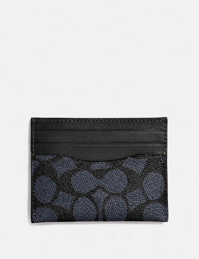 Coach Card Case In Signature Canvas In Midnight