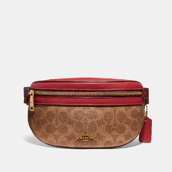 Coach Bethany Belt Bag In Colorblock Signature Canvas Women's In