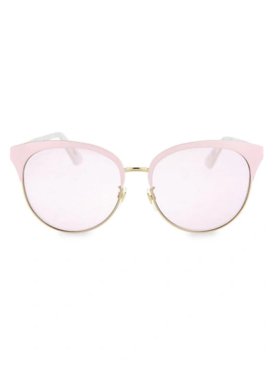 Gucci 57mm Round Sunglasses In Light Pink Gold
