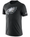 Nike Men's Philadelphia Eagles Dri-fit Cotton Essential Logo T-shirt In Black
