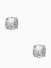 Kate Spade Small Square Studs In Clear/silver