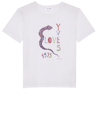 Saint Laurent T-shirt Love Yves 1975 In White