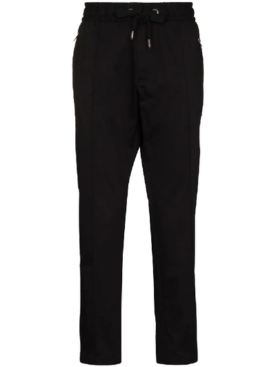 Dolce & Gabbana Rear Logo Patched Track Pants In Black