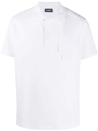 Diesel Flap-pocket Polo Shirt In White