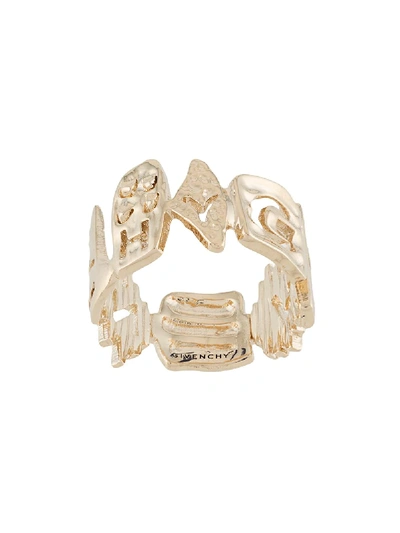 Givenchy Ring Mit Logo In Gold