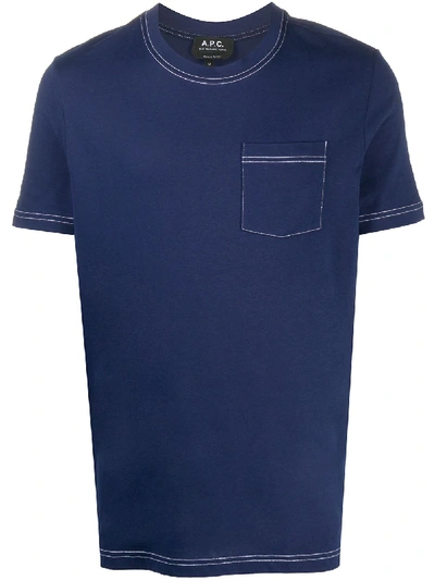 Apc One Pocket Short-sleeved T-shirt In Blue