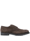 Tod's Bucature Derby Shoes In Dark Brown