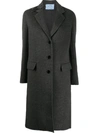 PRADA VIRGIN WOOL-ANGORA MIX TAILORED COAT WITH BOW DETAILING