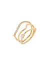 KIMAI 18KT YELLOW GOLD TRIO DIAMOND STACK RING