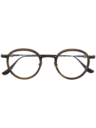 Chrome Hearts Gush Round Glasses In Brown