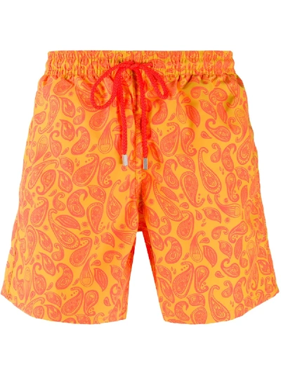 Vilebrequin Ocean Paisley-print Swim Shorts In Orange