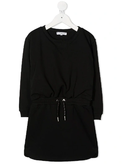 Givenchy Teen Drawstring Waist Sweater Dress In Black