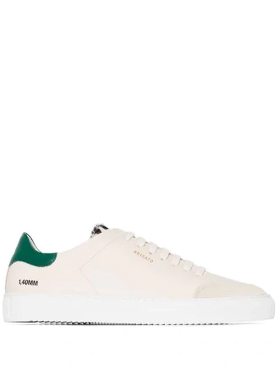 Axel Arigato White And Green Clean 90 Leopard Print Sneakers In Neutrals