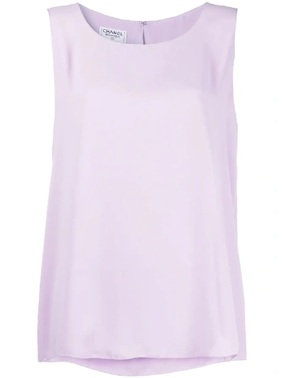 Pre-owned Chanel Round Neck Sleeveless Blouse In Purple
