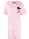 Moschino Mini Dress With Logo In Pink