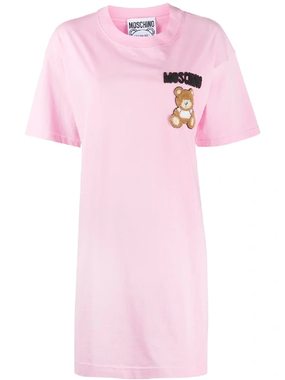 MOSCHINO TULLE APPLIQUÉ COTTON T-SHIRT DRESS