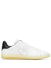 ISABEL MARANT LEATHER PERFORATED-LOGO SNEAKERS