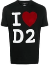 Dsquared2 Crew Neck T-shirt With I Love D2 Print In Black