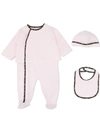 Fendi Pink Set With Double Ff For Baby Girl In Pink