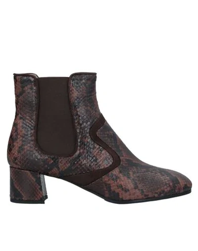 Cheville Ankle Boots In Dark Brown