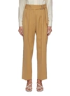 JIL SANDER BELTED WAIST PLEAT TAILORED PANTS