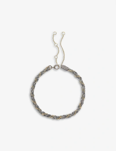 The Alkemistry Kumachi 18ct Yellow-gold And Silk Cord Bracelet In Grey