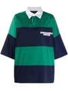 DSQUARED2 OVERSIZE STRIPED RUGBY SHIRT WITH LOGO