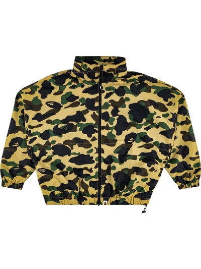 A Bathing Ape 1st Camo Wide Cropped Jacket In Yellow