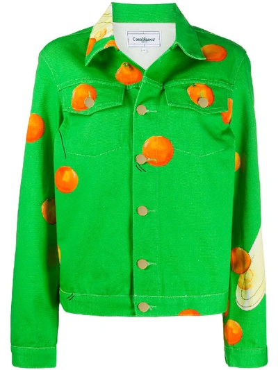Casablanca Les Oranges Denim Jacket In Green