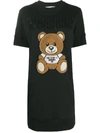 Moschino Sequin Teddy Sweatshirt Dress In Black